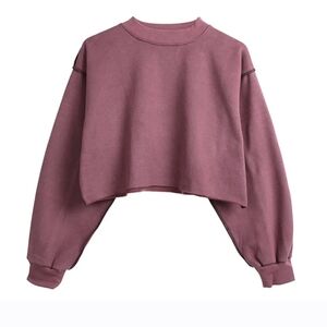 Women's Mauve Cropped Sweatshirt